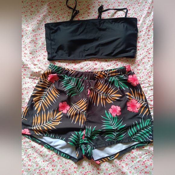 SHEIN Other - 3-Piece Swimsuit Black Floral
